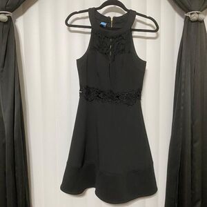 BCX Lacey black skater style dress, zippered back